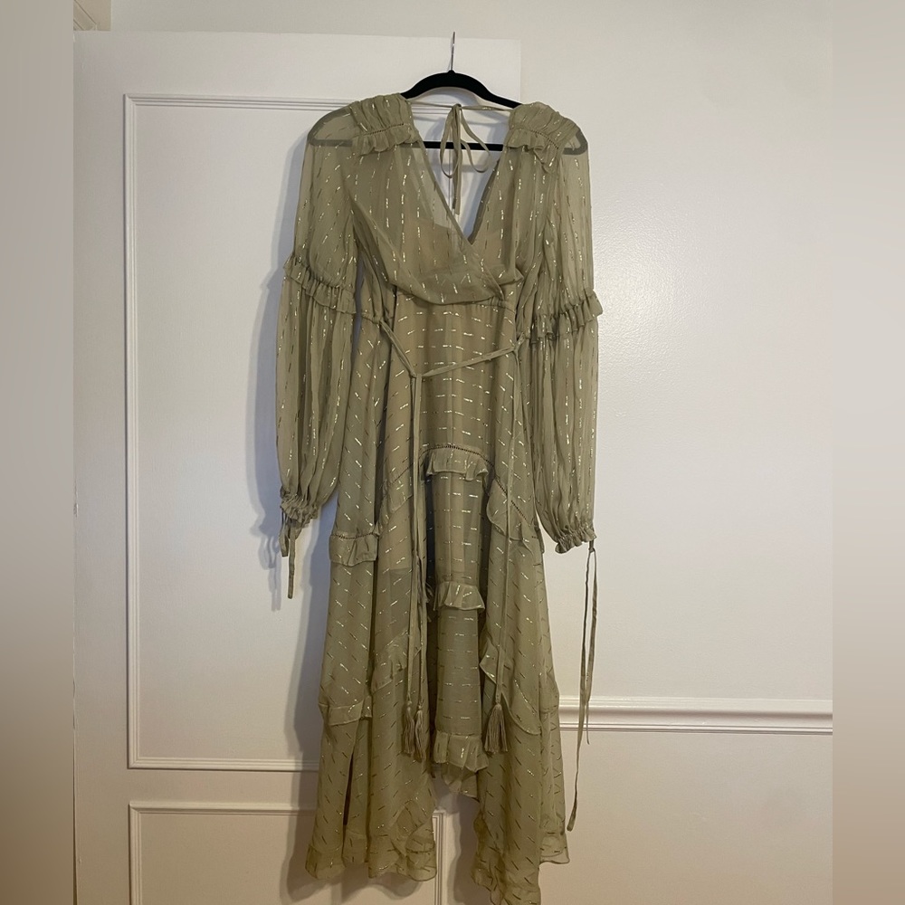 ASOS Gold Ruffled Dress - Picture 7 of 8